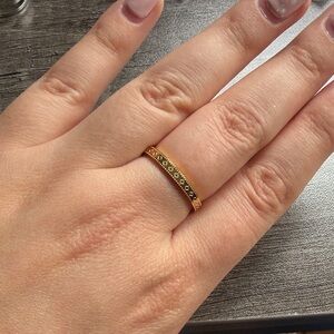 Gold plated stainless steel clover ring band